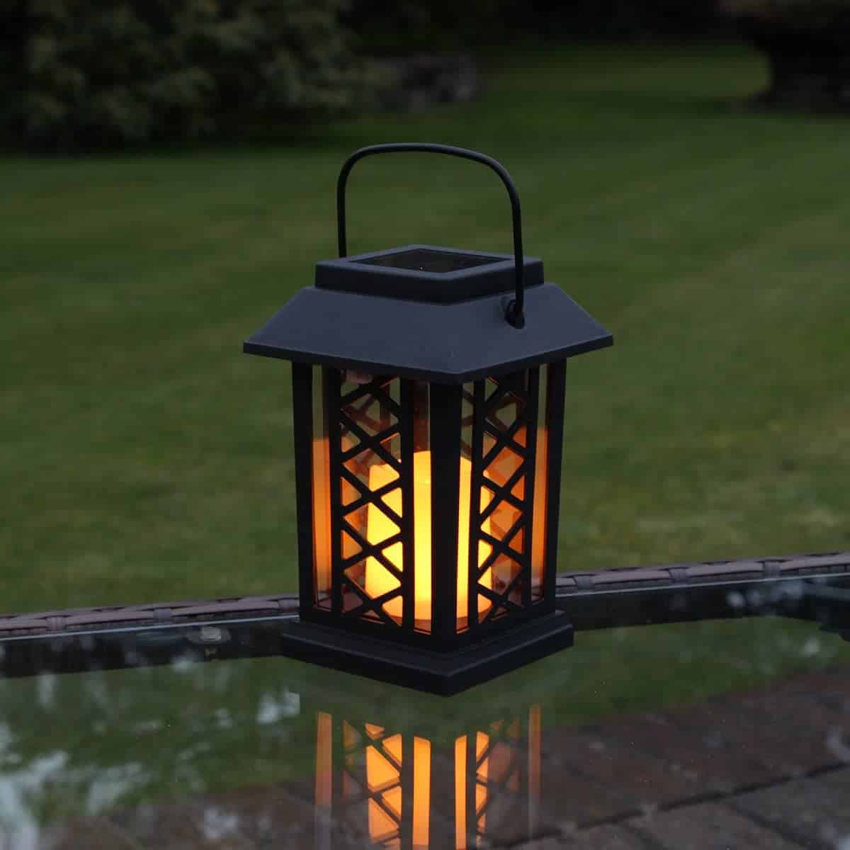 Solcelle Lanterne "X Design I Sort"
