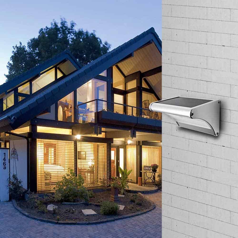 Solcelle Væglampe 48 Led Lampe I Aluminium