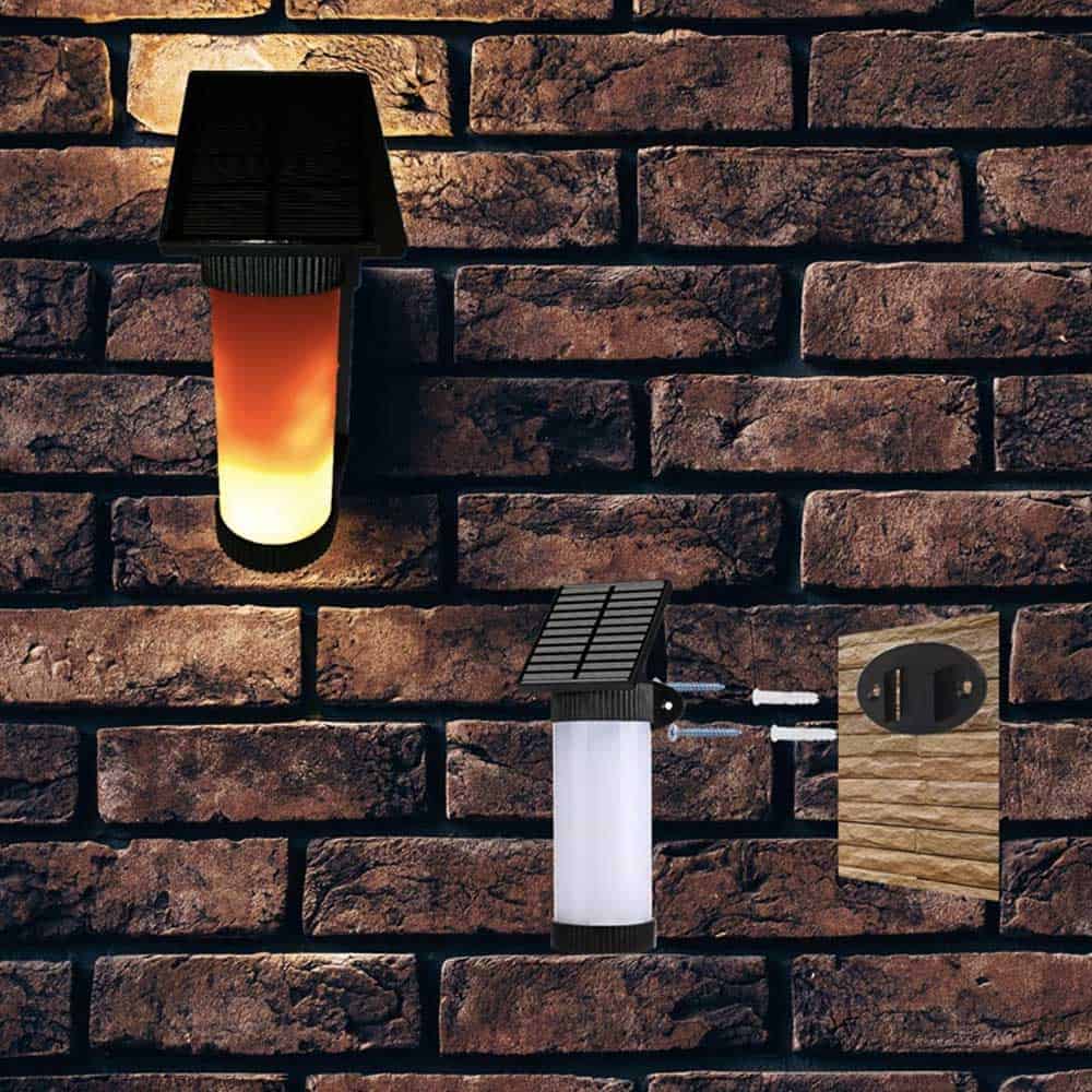 Solcelle Væglampe Flammende Natlampe