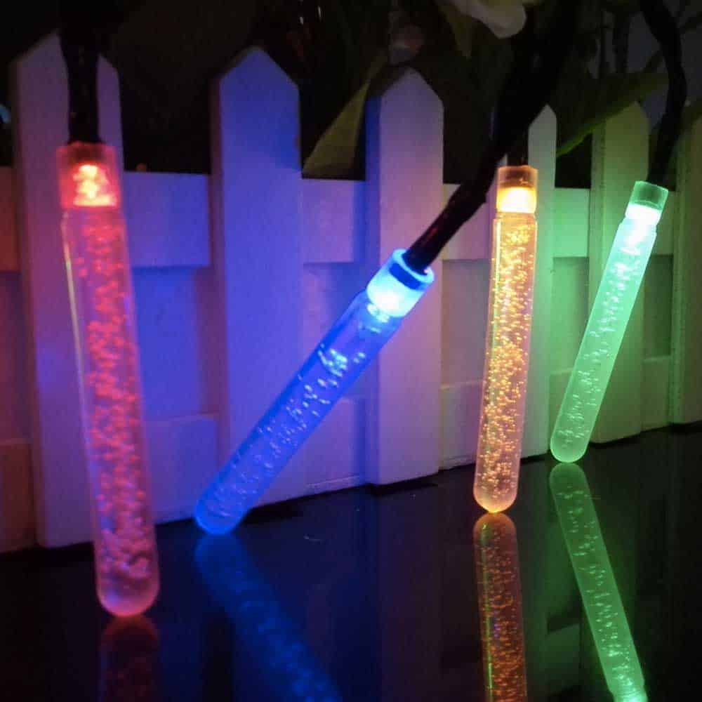 Solcelle Lyskæde Udendørs "Multifarvet Boble Led Tube"