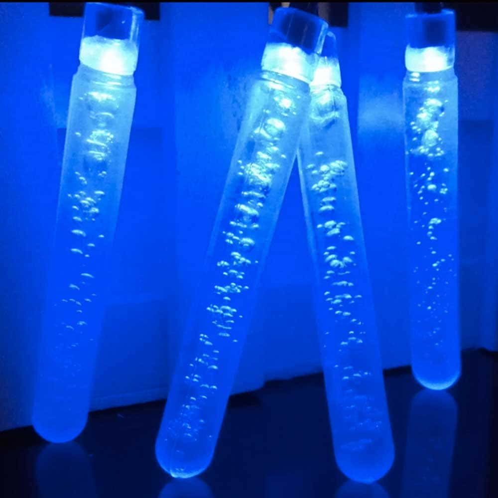 Lyskæde Solcelle "Blå Boble Led Tube"