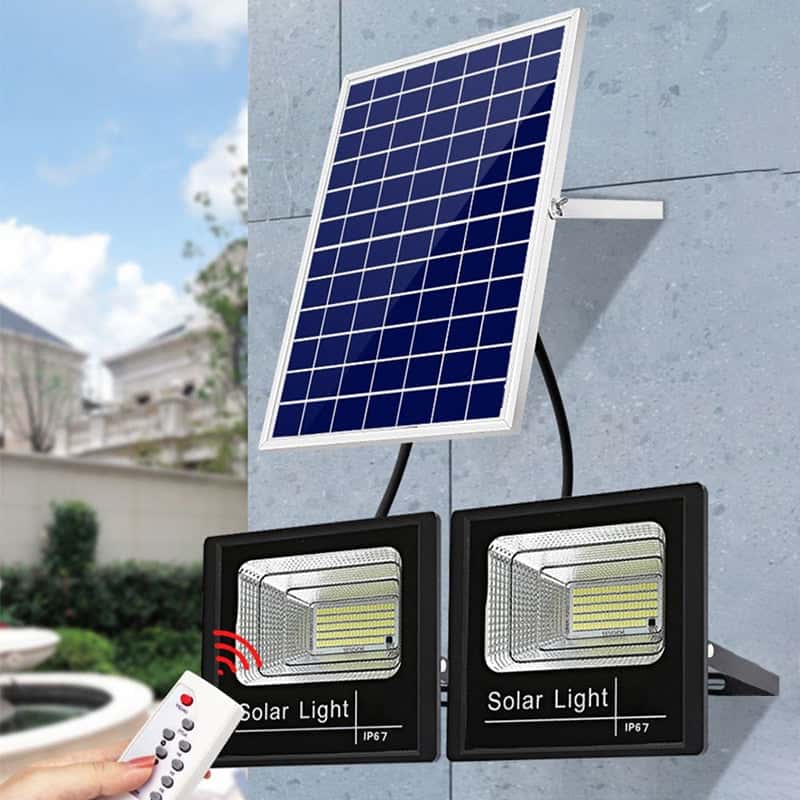 Solcelleprojektør Bred Stråle Dobbelt 40 W (Fjernbetjening)