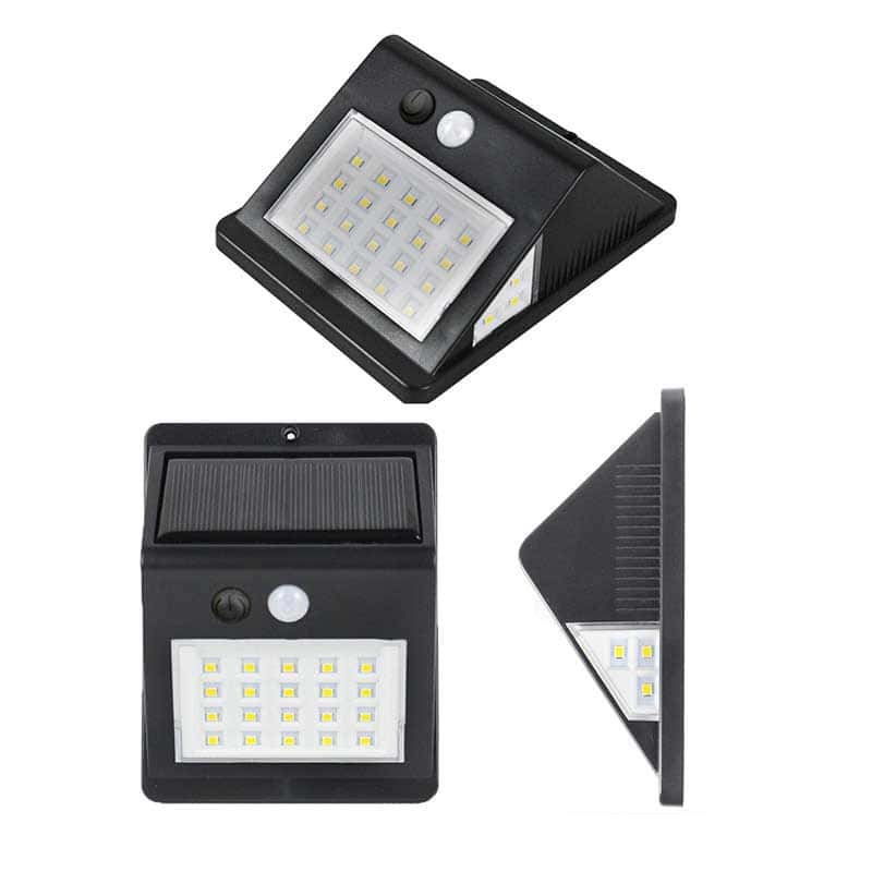Solcelle Væglampe 46 Led Sort