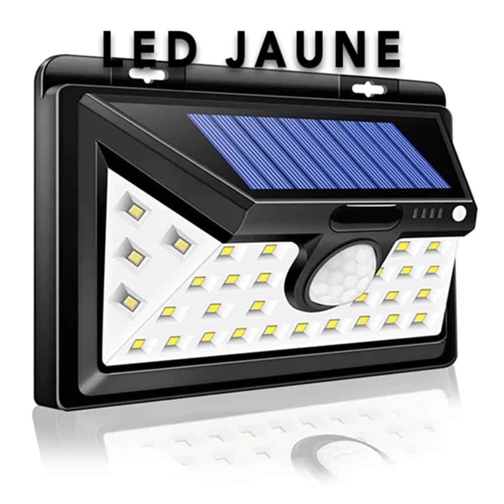 Solcelle Væglampe Sort Led Gul