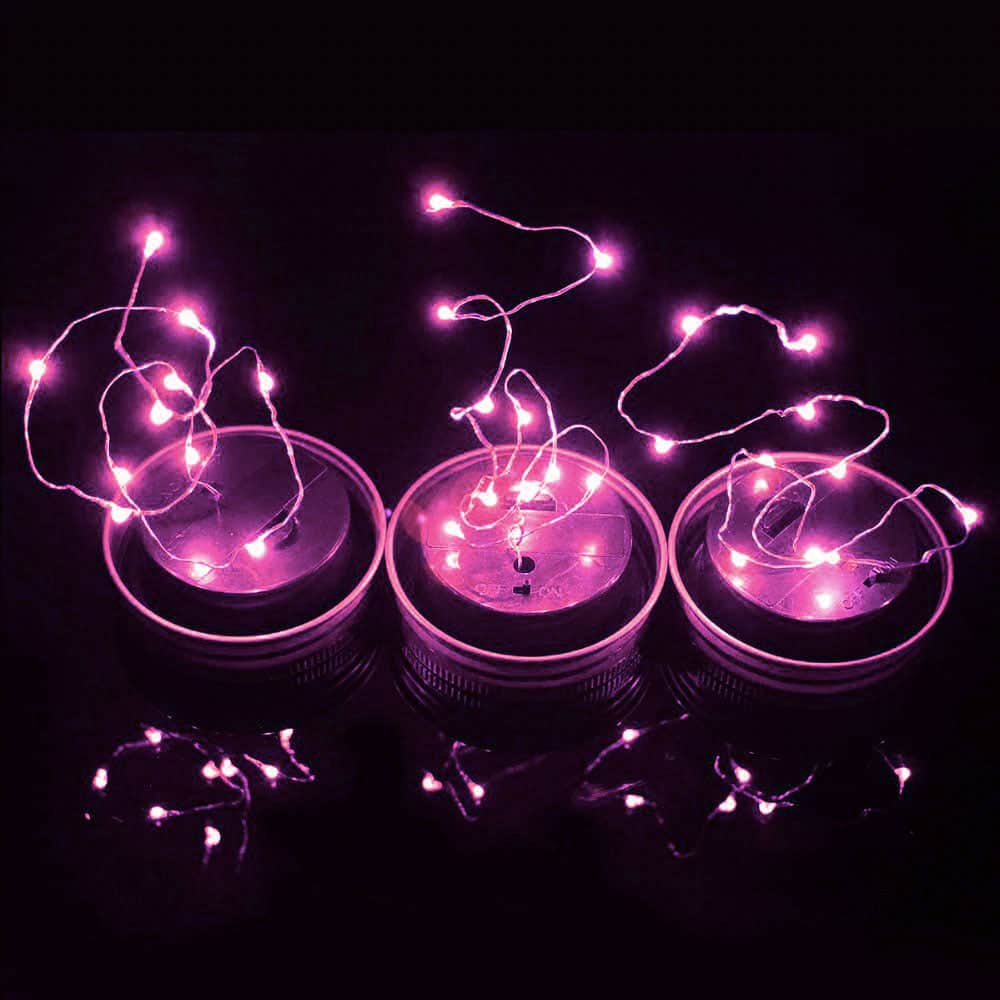 Solcelleglas 10 Led Pink, Grøn, Rød