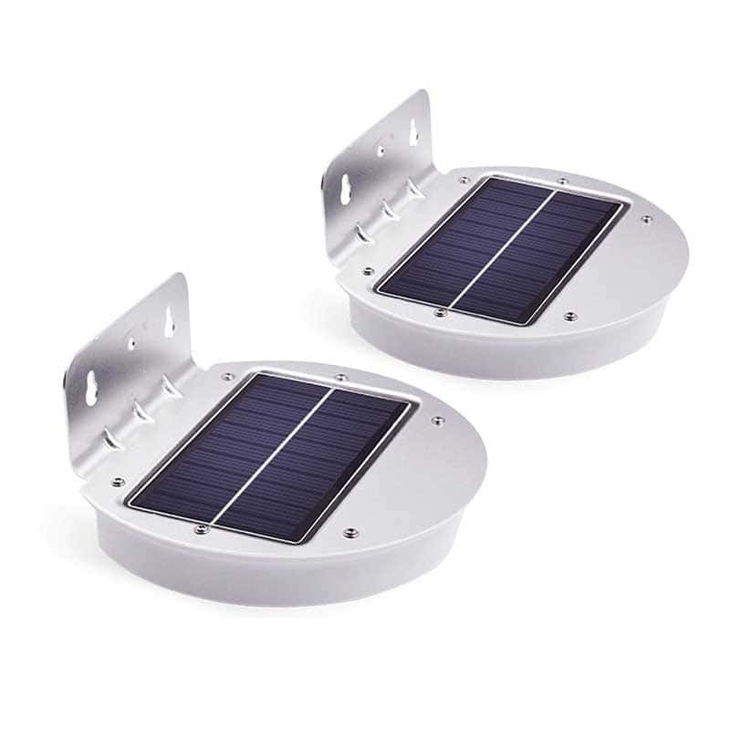 Runde Solcellelamper Have Hvid 28 Led (2Stk)