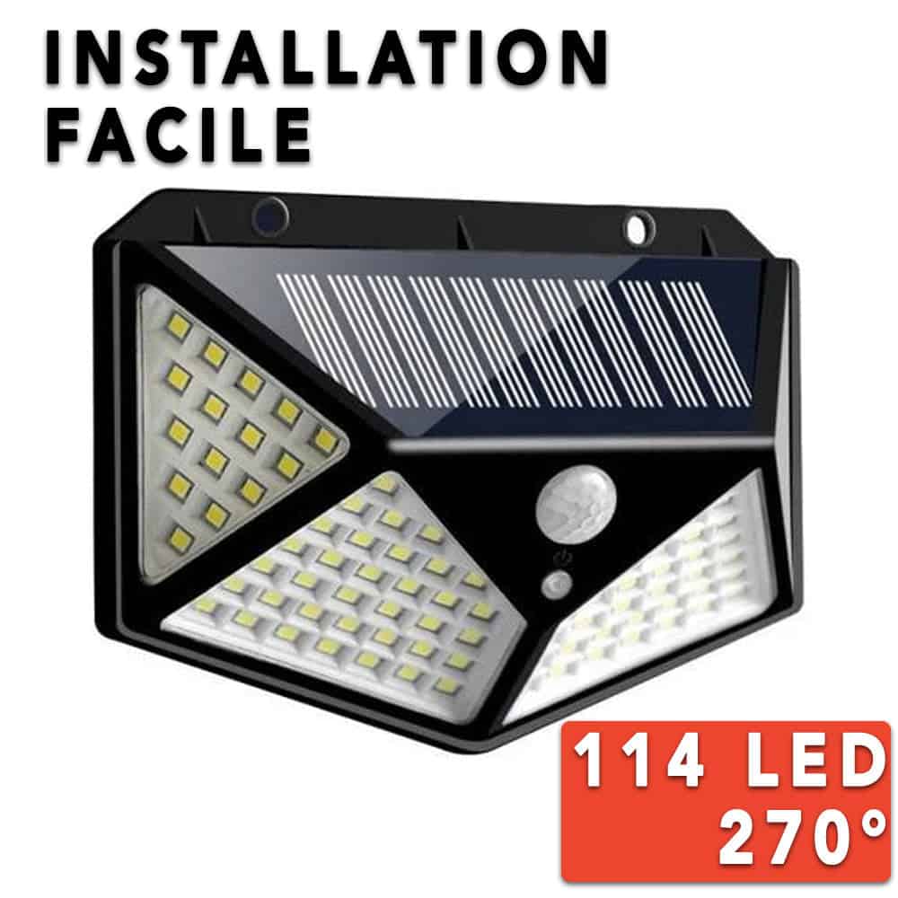 Solcelle Væglampe 114 Led