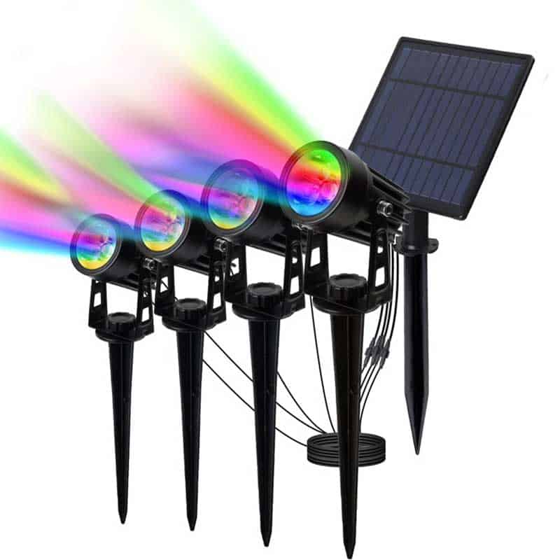 Have Solcellelamper 4 Led Multifarvet Projektor