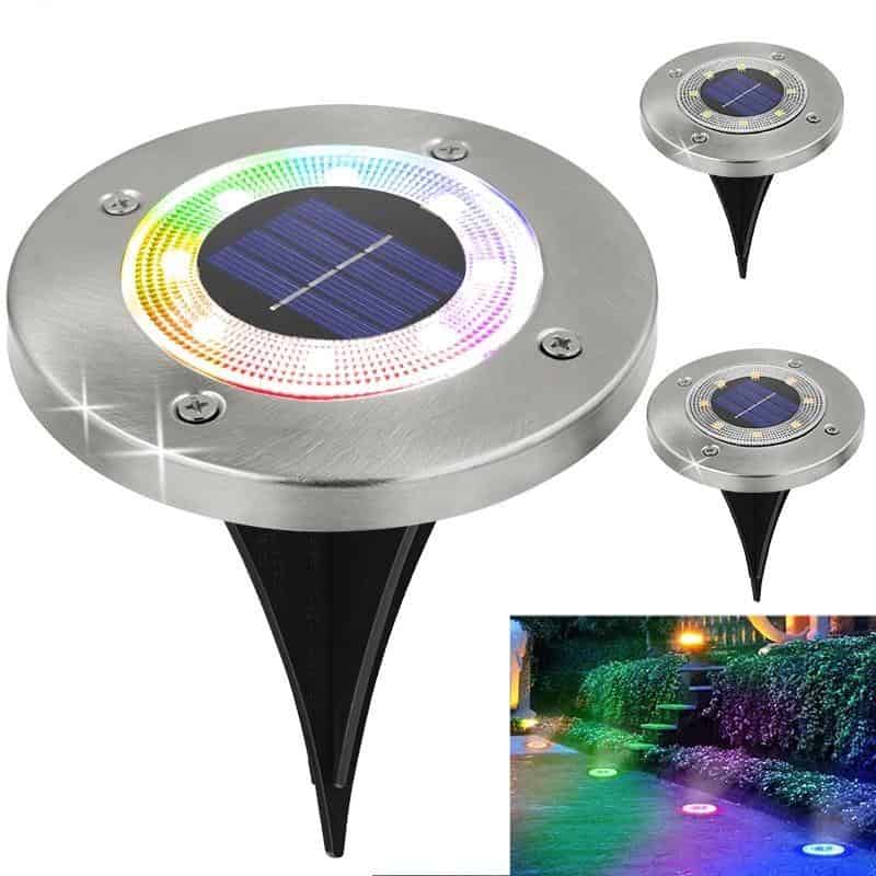Solcelle Spyd Udendørs "Jord Lampe I Alu" (8Led)