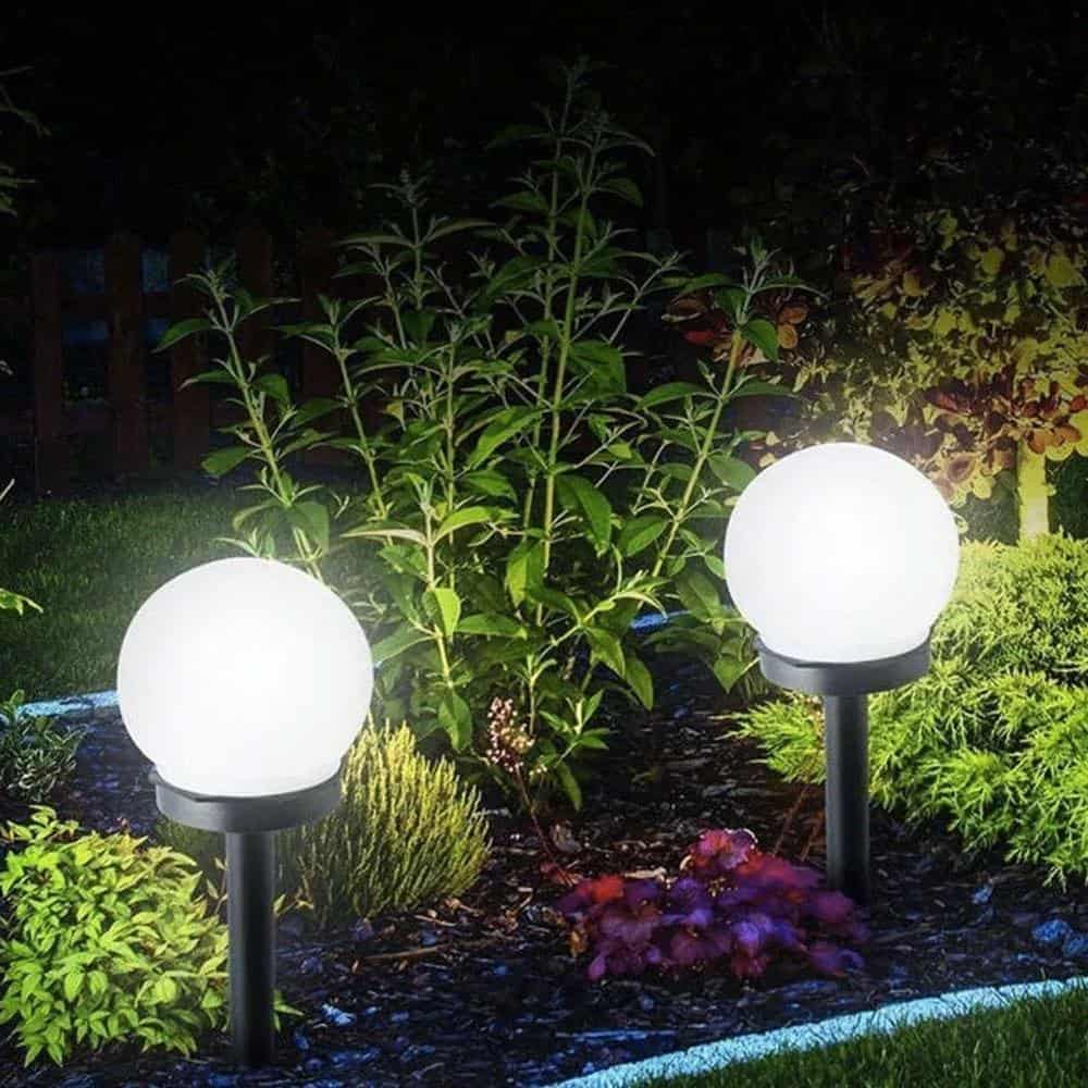 Kugle Solcellelampe Have Hvid Led
