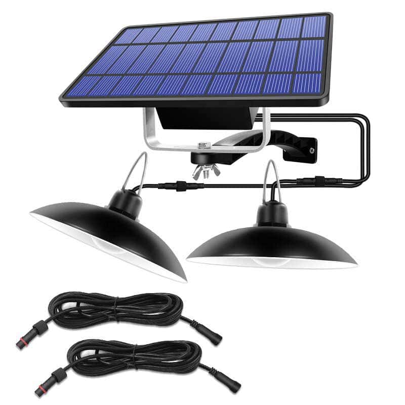 Solcellelamper Med Sensor Have "Dobbelt Sort Lysekrone"