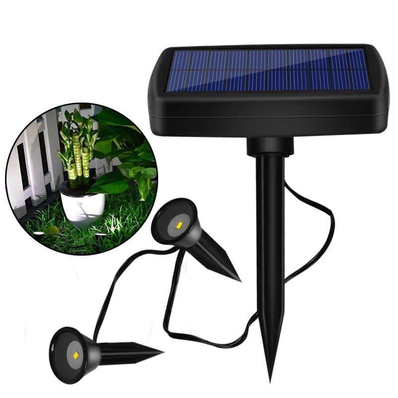 Solcellelampe Kraftig Have Lys Til Planter (2 Led Spot)