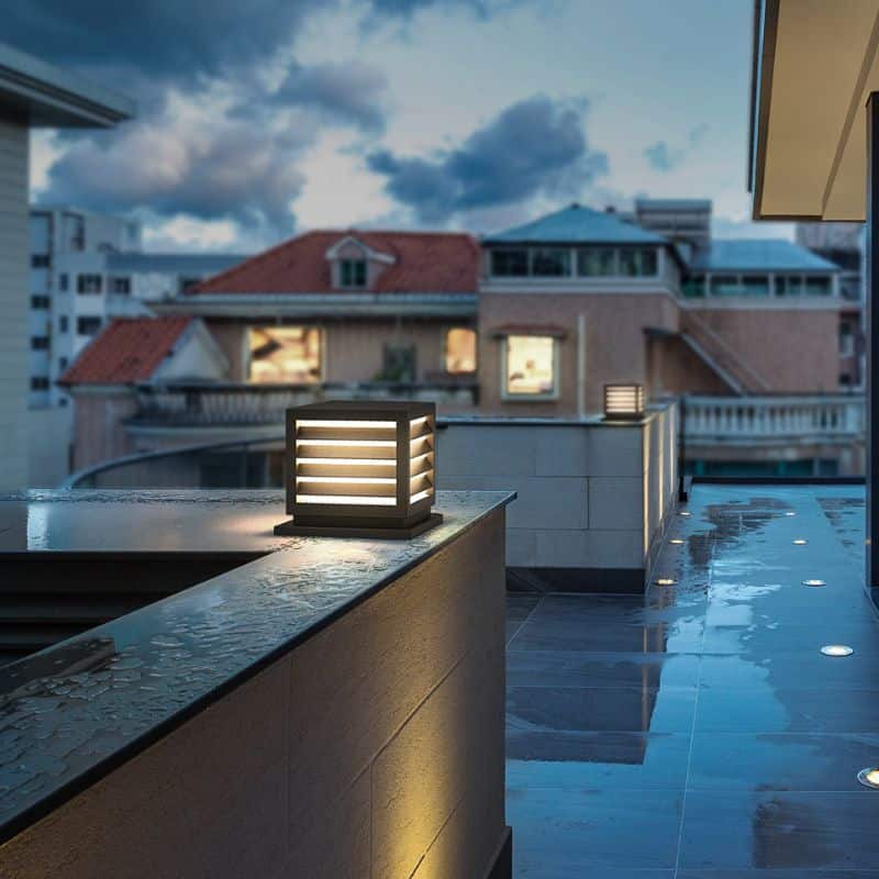 Flotte Solcellelamper Design Rustfrit Stål Luminær Cube