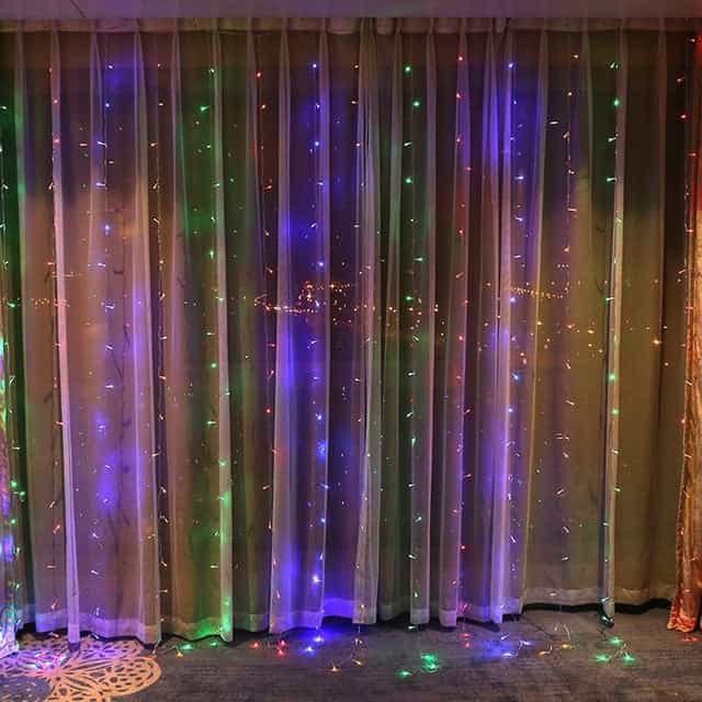 Solcelle Lyskæde Multifarvet Led Gardin 200