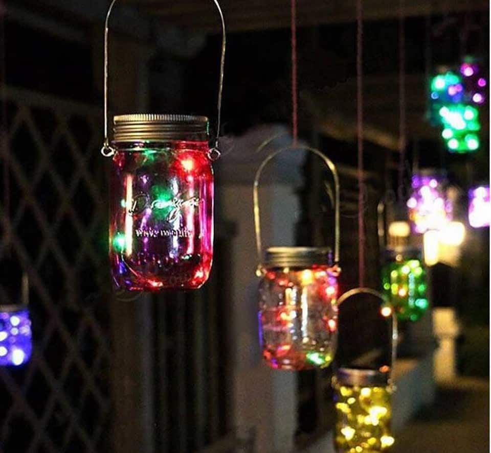Solcelleglas 10 Led Multifarvet Låg