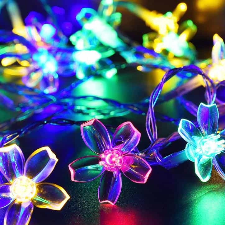 Solcelle Lyskæde Ferskenblomst