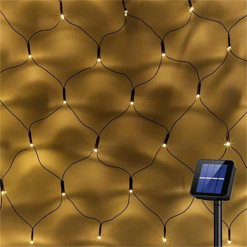 Lyskæde Solcelle Gul Netlys 200 Led