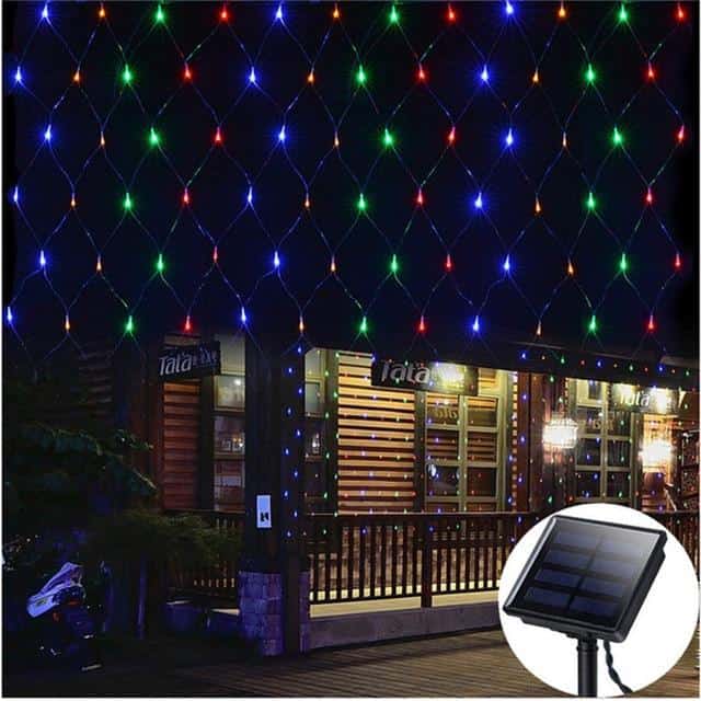 Solcelle Lyskæde Multifarvet Netlys 100 Led