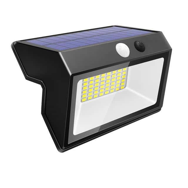 Solcelle Væglampe 48 Led Sort