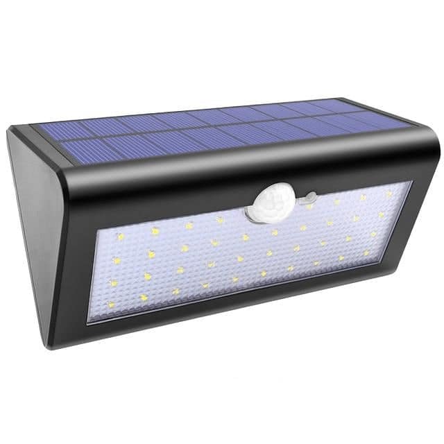 Solcelle Væglampe 38 Led Sort