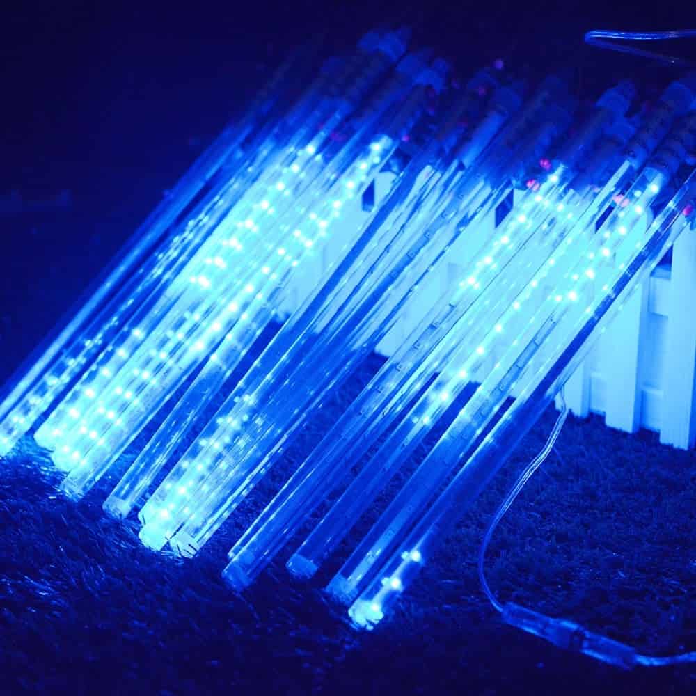 Led Lyskæde Med Solcelle 10 Blå Tube