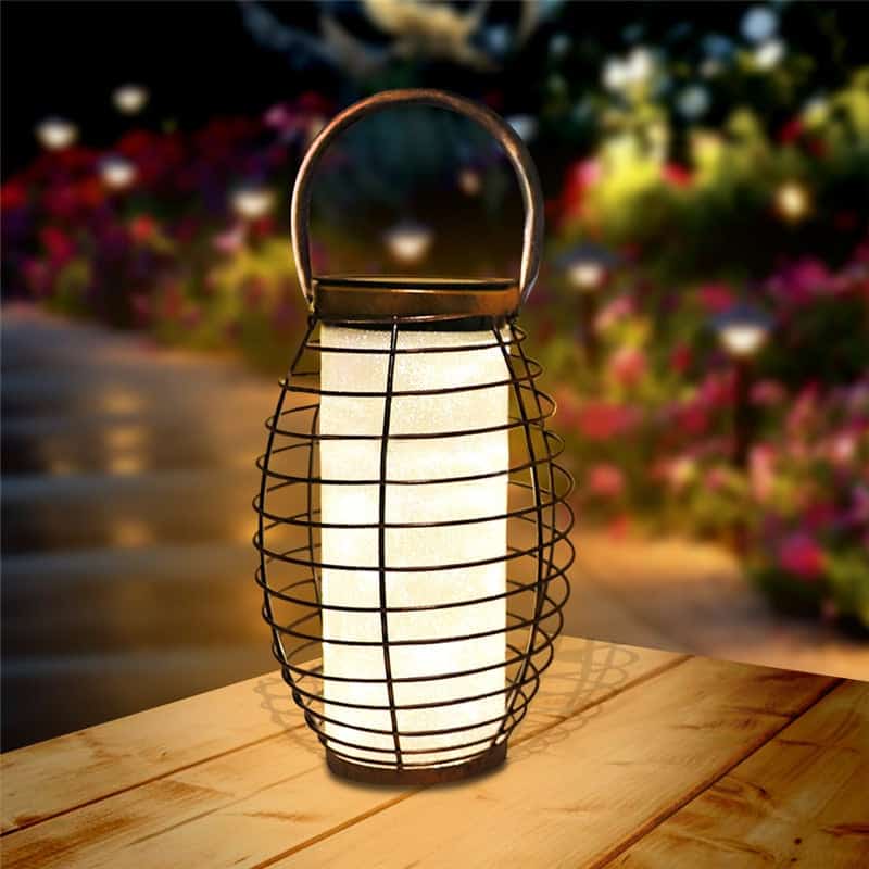 Lanterne Med Solceller Metal "Vintage Natlys"