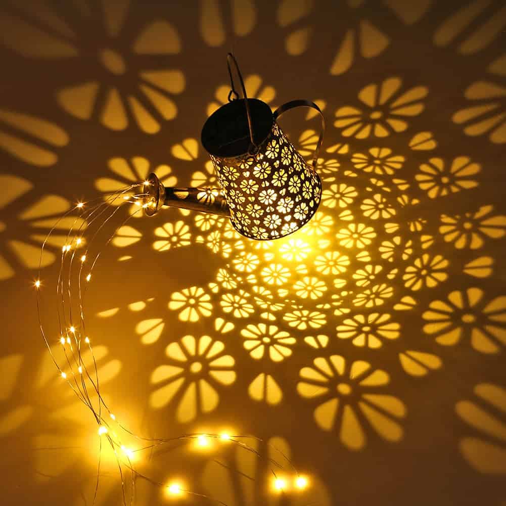 Solcellelampe - Vandkande Metal Blomstermotiv Stil