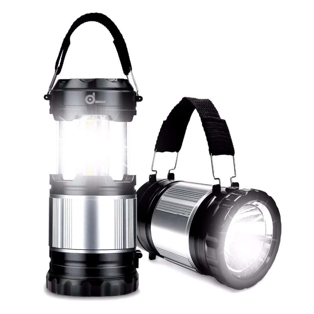 Solcellelampe 2 I 1 Sammenfoldelig Camping Lanterne